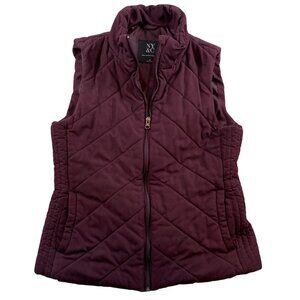 New York and Company Women's Vest Size M By Quilted Burgundy
